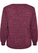 Jerseybluse med V-hals og lange ermer, M&oslash;rk Bordeaux, Packshot image number 1