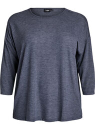 FLASH – Jersey bluse med 3/4 ermer, Grå