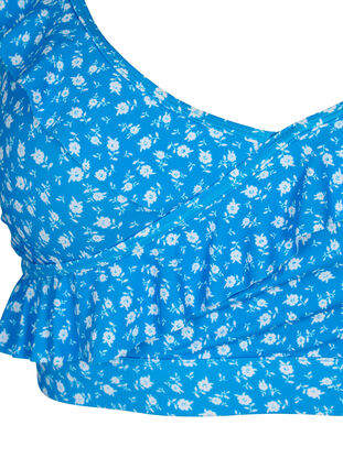 Blomstrete bikini med volanger, Blue Flower Print, Packshot image number 2