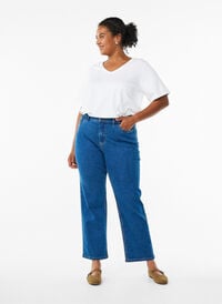 Gemma jeans med høy midje og regular fit, Blå Gemma jeans med høy midje og regular fit, Blå, Model