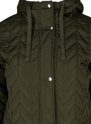 Quiltet jakke med hette, Forest Night, Packshot image number 2