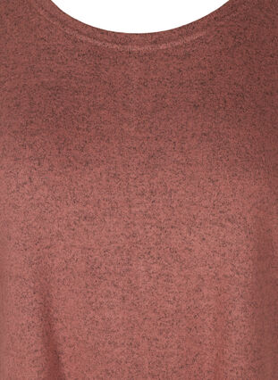 Melert bluse med justerbar bunn, Burlwood Melange , Packshot image number 2