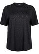T-skjorte med strass og rund hals, Svart, Packshot image number 0