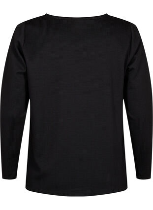 Zizzi Bluse med struktur i A-snitt, Black, Packshot image number 1