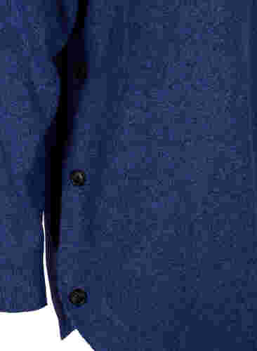 Melert strikkegenser med knappedetaljer, Navy Blazer Mel., Packshot image number 3