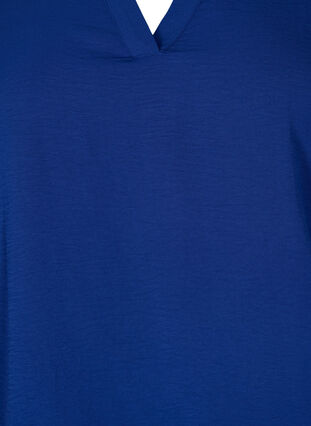 Bluse med smock og 3/4-ermer, Blue Depths, Packshot image number 2