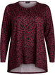 Leopardmønstret bluse med lange ermer, Mørk Bordeaux, Packshot image number 0