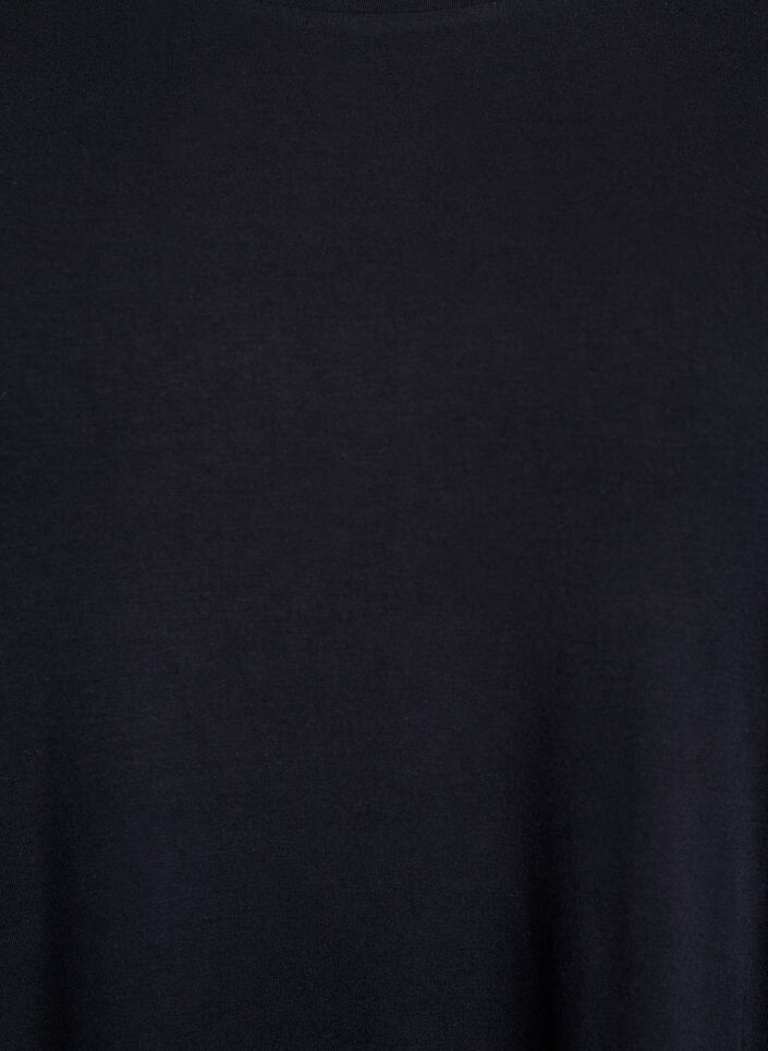 Nattbluse i modalstoff med lange ermer, Svart, Packshot image number 2