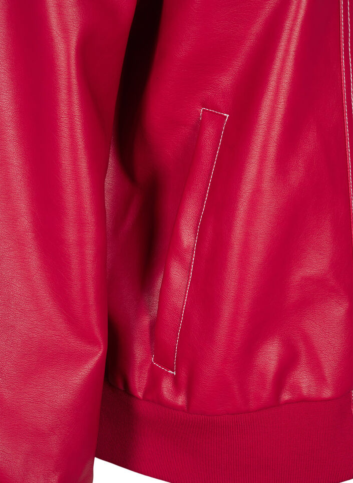 Imitert skinnbomberjakke, Rhythmic Red, Packshot