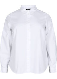 Langermet bomullsskjorte, Bright White