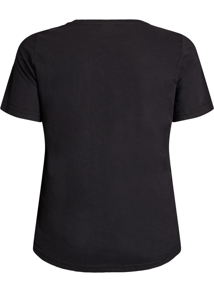 T-skjorte med trykk, Svart, Packshot image number 1