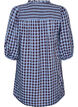 Tunika med gingham-sjekk og volangkrage, Bl&aring;, Packshot image number 1