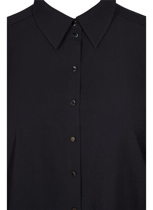 Viskoseskjorte med lange ermer, Black, Packshot image number 2