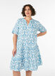 Kort A-linjekjole i bomullsmuslin, Vanilje, Model image number 0