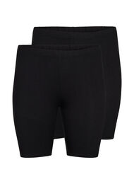 Sykkelshorts i viskose, 2 stk., Svart