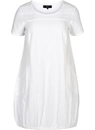Kortermet kjole i bomull, White