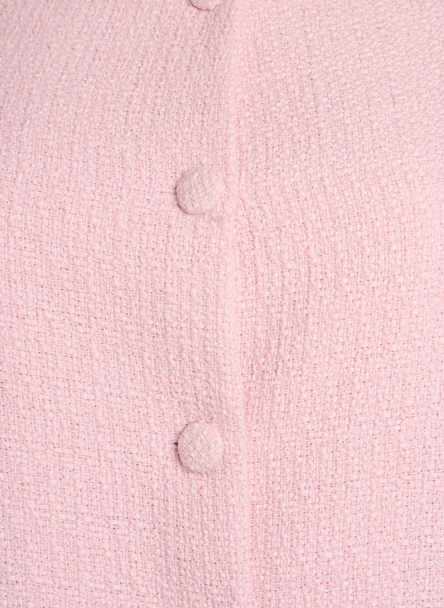 Zizzi Boucl&eacute;-jakke med rysjedetaljer, Rosa, Packshot image number 2