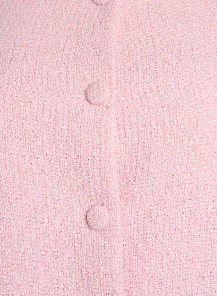 Boucl&eacute;-jakke med rysjedetaljer, Rosa, Packshot image number 2