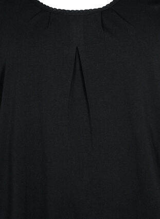Kortermet T-skjorte i bomull, Black, Packshot image number 2