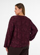 Gjennomsiktig bluse med blomstertekstur og lange ermer, R&oslash;d, Model image number 2