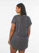Short sleeve nightgown with text print, Black, Model image number 2