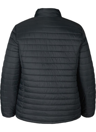 Kort quiltet jakke med glidelås, Black, Packshot image number 1