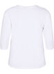 Basis T-skjorte i bomull med 3/4 ermer, Hvit, Packshot image number 1