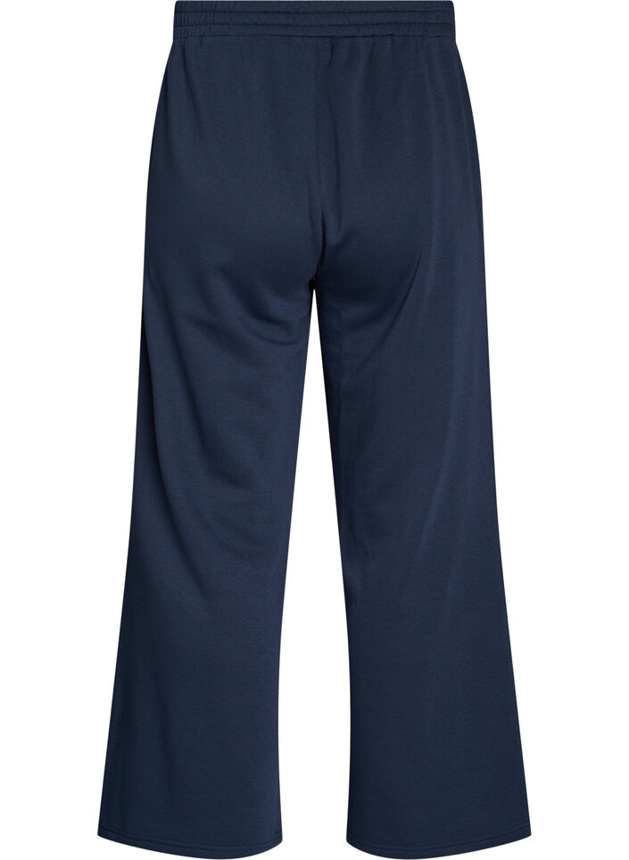 Sweatpants med h&oslash;y midje og vide ben, Bl&aring;, Packshot image number 1