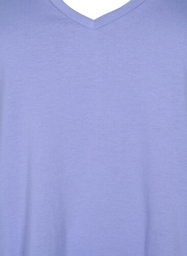 Kortermet T-skjorte med V-hals, Lavender Viloet, Packshot image number 2