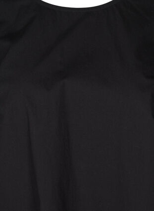 Lang bomullsbluse med 3/4-ermer, Black, Packshot image number 2