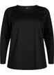 Bluse med struktur i A-snitt, Black, Packshot image number 0