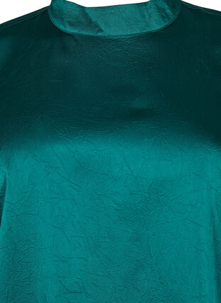 Bluse med 3/4-ermer og kinakrage, Evergreen, Packshot image number 2