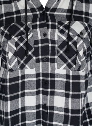 Rutete skjorte med hette, Black/White Check, Packshot image number 2