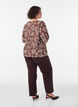 Viskosebluse med V-hals, Brun, Model image number 2