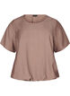 Kortermet bluse med elastisk fold, Brun, Packshot image number 0