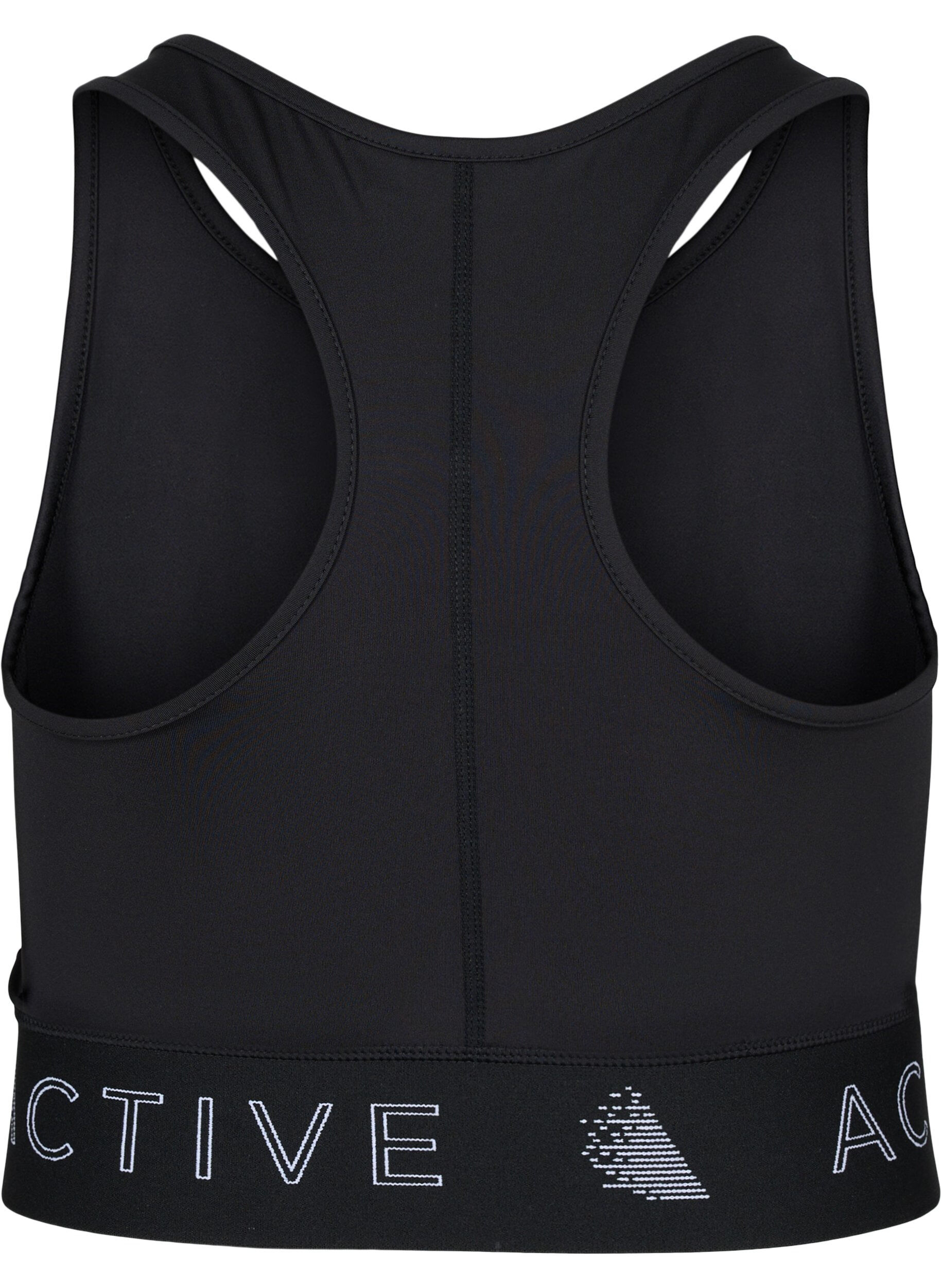 Zizzi Sports-BH med teksttrykk, Black, Packshot image number 1