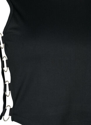 Zizzi Kort topp med åpen detalj i siden, Black, Packshot image number 3