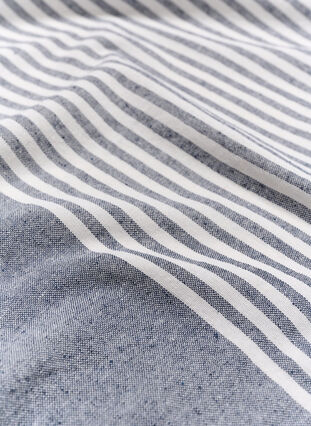 Stripete håndkle med frynser, Dark Blue Melange, Packshot image number 3