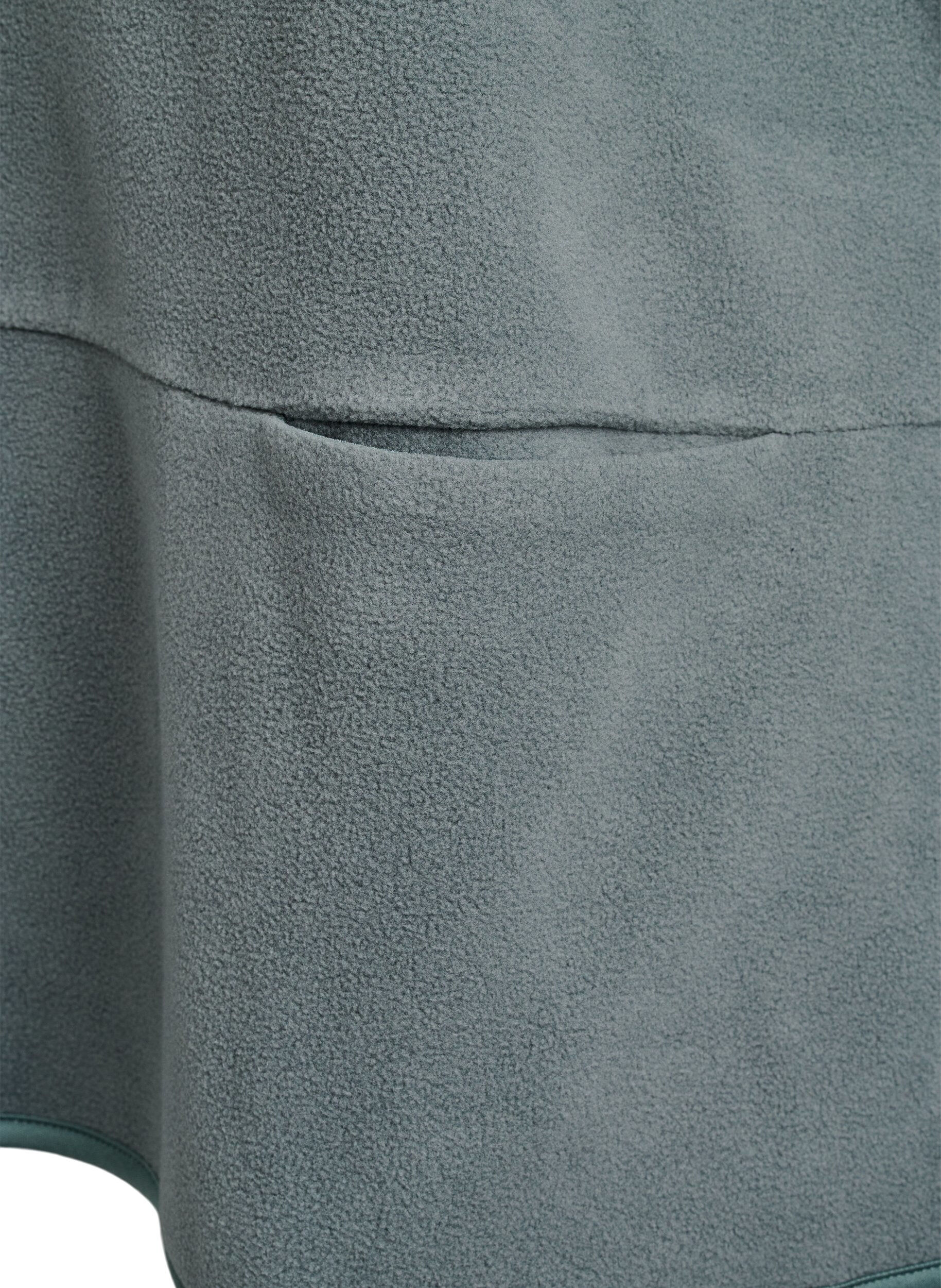 Zizzi Loose fit fleecebluse med lommer, Gr&oslash;nn, Packshot image number 3