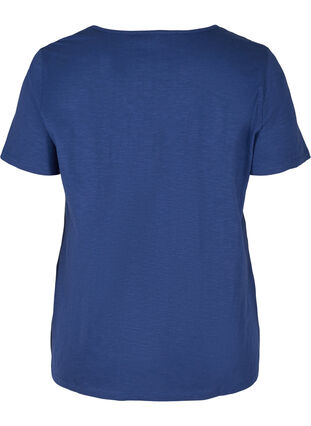 Kortermet t-skjorte med broderi angalise, Twilight Blue, Packshot image number 1