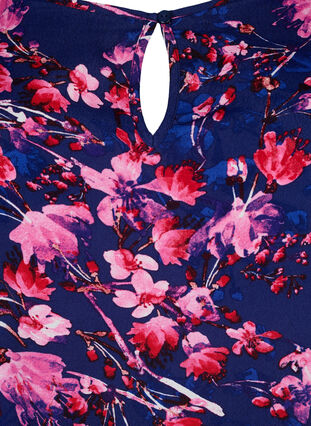 Tunika i viskose med 3/4-ermer, B. Blue/Pink Flower, Packshot image number 2