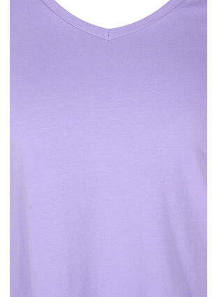 Ensfarget basis T-skjorte i bomull, Paisley Purple, Packshot image number 2