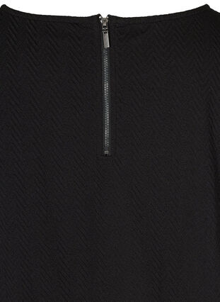 Bluse med struktur og 3/4-ermer, Black, Packshot image number 3