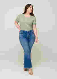 Ellen bootcut jeans med høy midje, Blue denim, Model