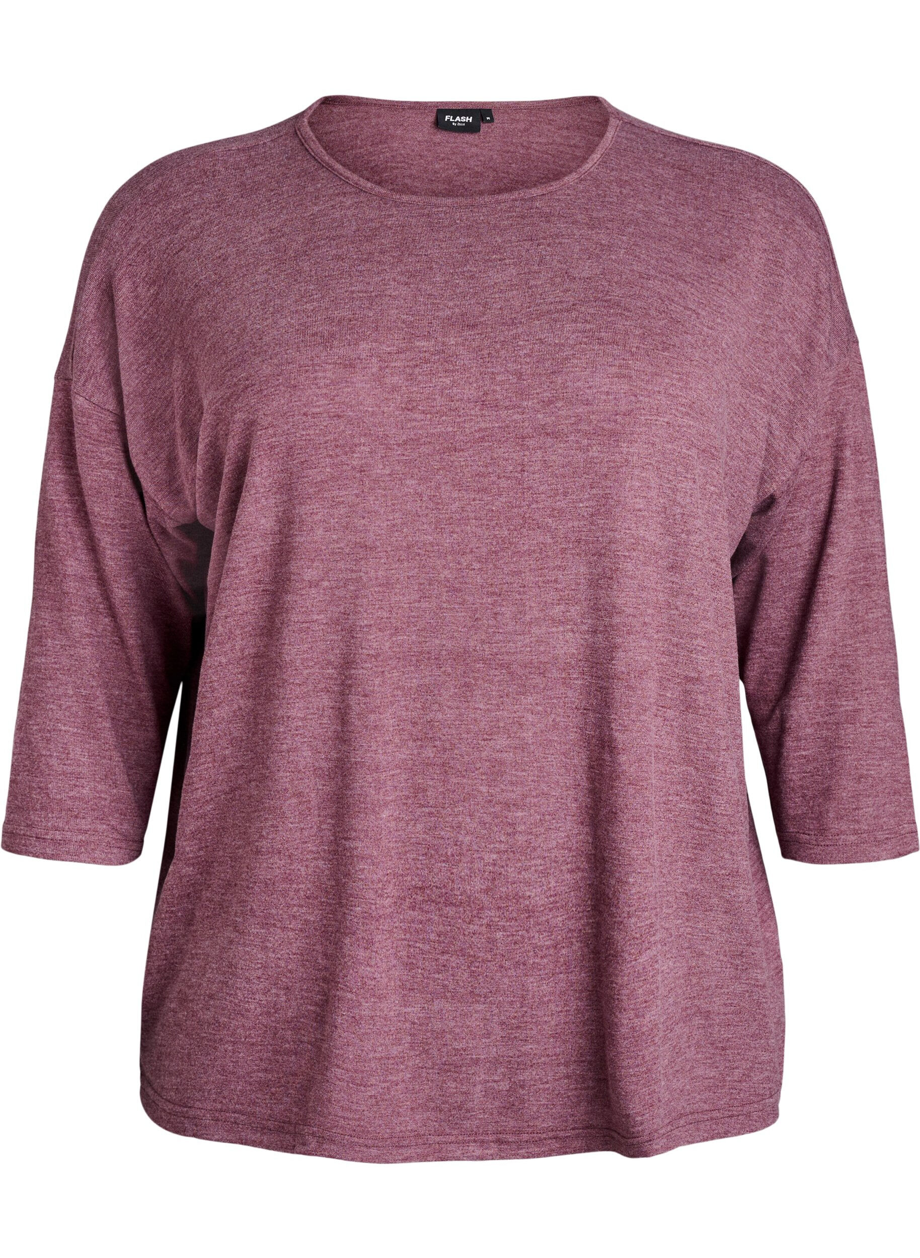 ZizziJersey bluse med 3/4 ermer, R&oslash;d, Packshot image number 0