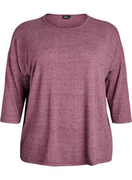 Jersey bluse med 3/4 ermer, R&oslash;d