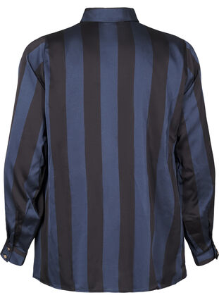 Zizzi Satengskjorte med striper, Spellbound w. Black, Packshot image number 1