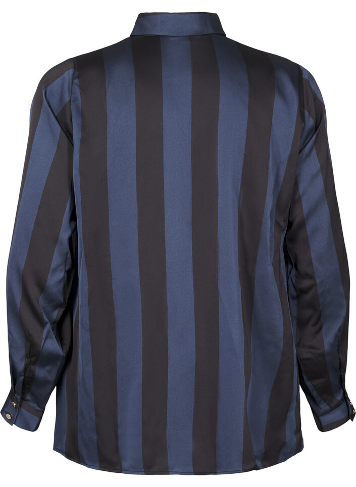 Satengskjorte med striper, Spellbound w. Black, Packshot image number 1
