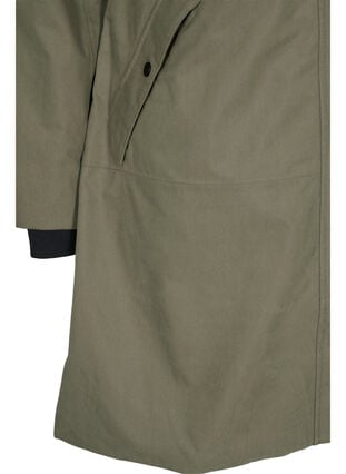 Vanntett jakke med avtagbar hette, Dusty Olive, Packshot image number 3