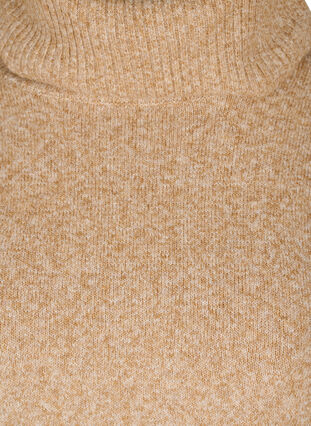 Melert strikket poncho med oppbrettet krave og splitter, Rubber Mel., Packshot image number 2
